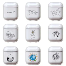 Чехол Funny Map Trip для Apple Airpods милый Роскошный прозрачный жесткий