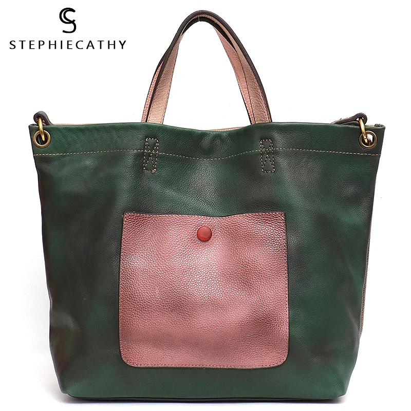 

SC High Quality Italian Leather Shoulder Bag Women Vintage Messenger Bag Ladies Real Leather Tote Female Retro Crossbody Handbag