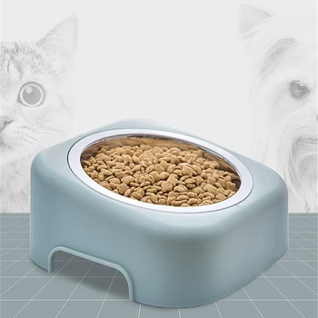 

Protection Cervical Cat Feeder Stainless Steel Pet Feeding Single Bowl Puppy Drinking Water Dish Dog Feed Food Storage Container