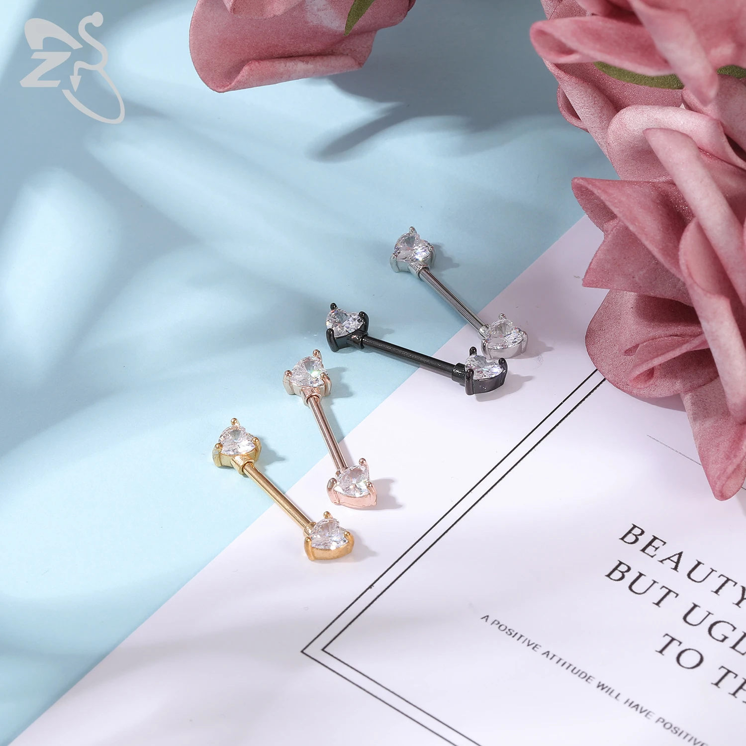 Body Piercing Jewelry 2 Pcs Heart Crystal Nipple Piercings Men Women Tassel Drop Stainless Steel Nipple Ring Barbell body piercing jewelry,body jewelry,piercing jewelry
