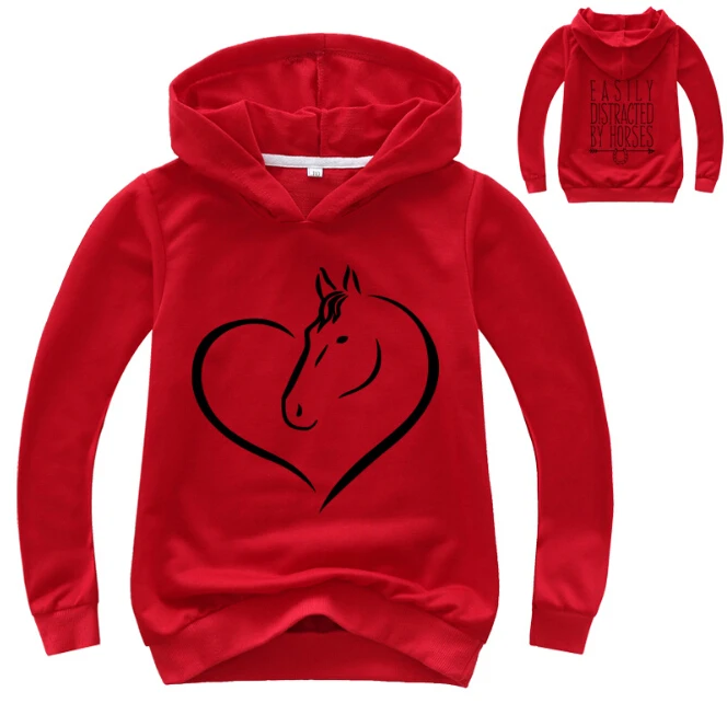 Hooded Sweatshirt Children Hoodie Children Sweater Cotton Hoodie Children Sweatshirt Toddler Sweatshirt Children Top Pullover Hoodie 2-14Y Fashion Printed Horse Hoodie Boy Long Sleeve Shirt Cildren Sweatshirts Girls Hoodies Children Coat Kids Clothes Streetwear
