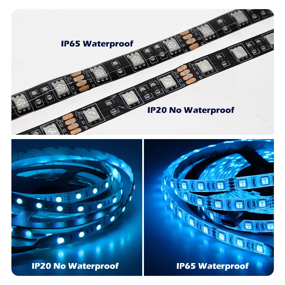 Details about   Black PCB 20ft 30ft 50ft 100ft 10ft 200ft RGB 5050 LED Strip Light Flexible 12V 