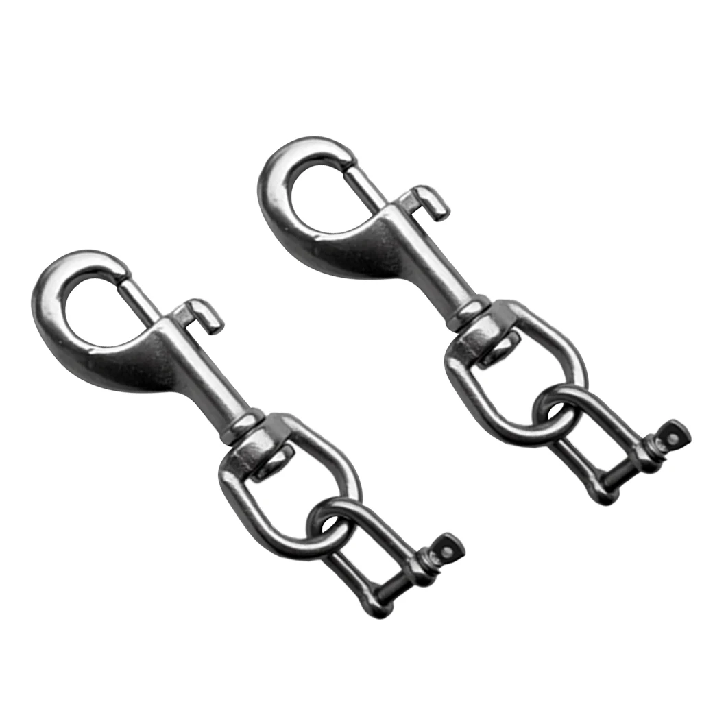 Perfeclan Scuba Diving Torch Holder Single End Snap Clip D Ring Shackle 2pcs