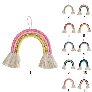 

ZENGIA Rainbow Handmade Weaving Ornament Nordic Simple Kid Room Wall Decoration Hanging Home Decoration Accessories
