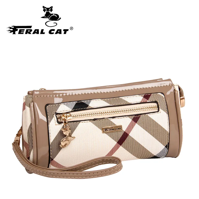 

2019 New Fashion Leather Women Wallet Female Hasp Purse Coin Purses Ladies Plaid Stripe Wallet Cowhide Long Purse Portefeuille