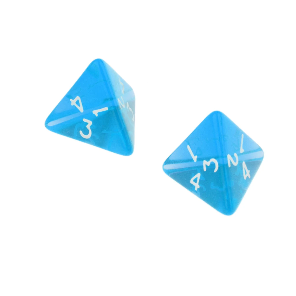 Pack Of 20 Acrylic Multi-Sided Dice D4 D&D RPG Cup Game Polyhedral Dice Set Blue Red