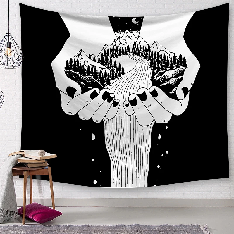 

Hand Zhongshan Water Scenic Tapestry Home Decoration Wall Cloth Living Room Bedside Tapestry Photography Background Cloth