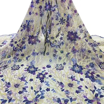 

beaded lace fabric wedding 2020 high quality embroidery french net laces fabrics for garment sewing