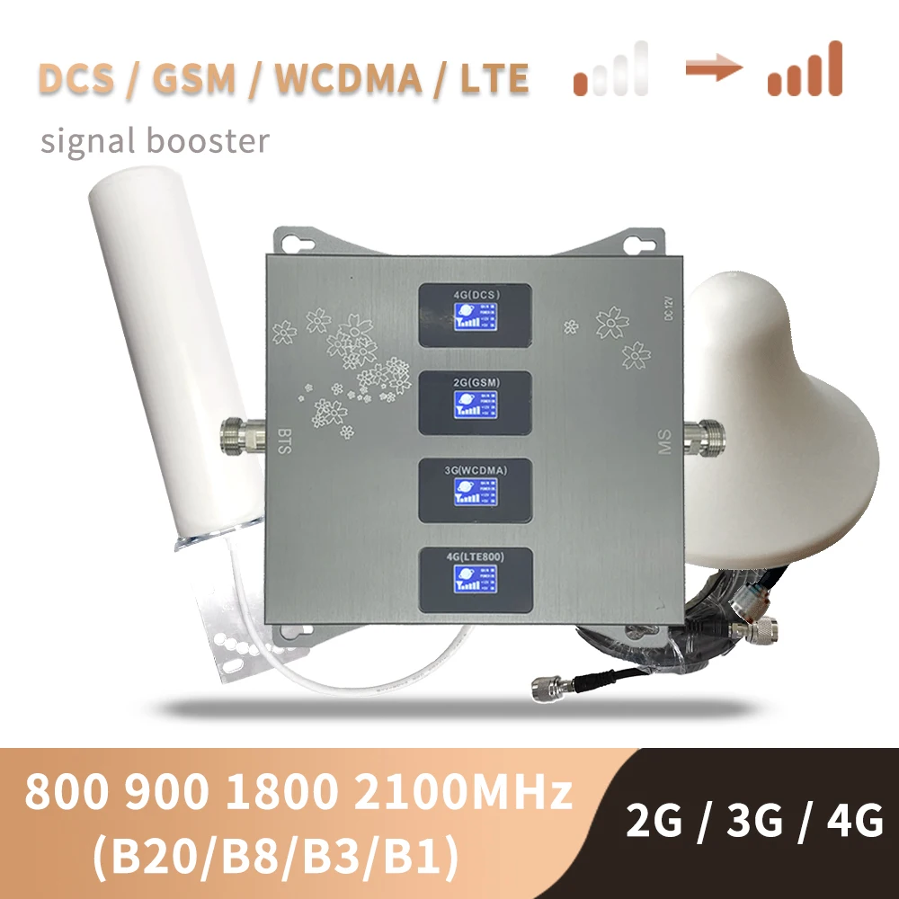 B20 800 900 1800 2100 Mhz Cell Phone Booster Tri