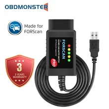 USB ELM327 V1.5 for 12V Ford for FORScan Pro 최신 OBD2 스캐너 차량 진단 도구 HS/MS PIC18F25K80 칩셋 지원 가능