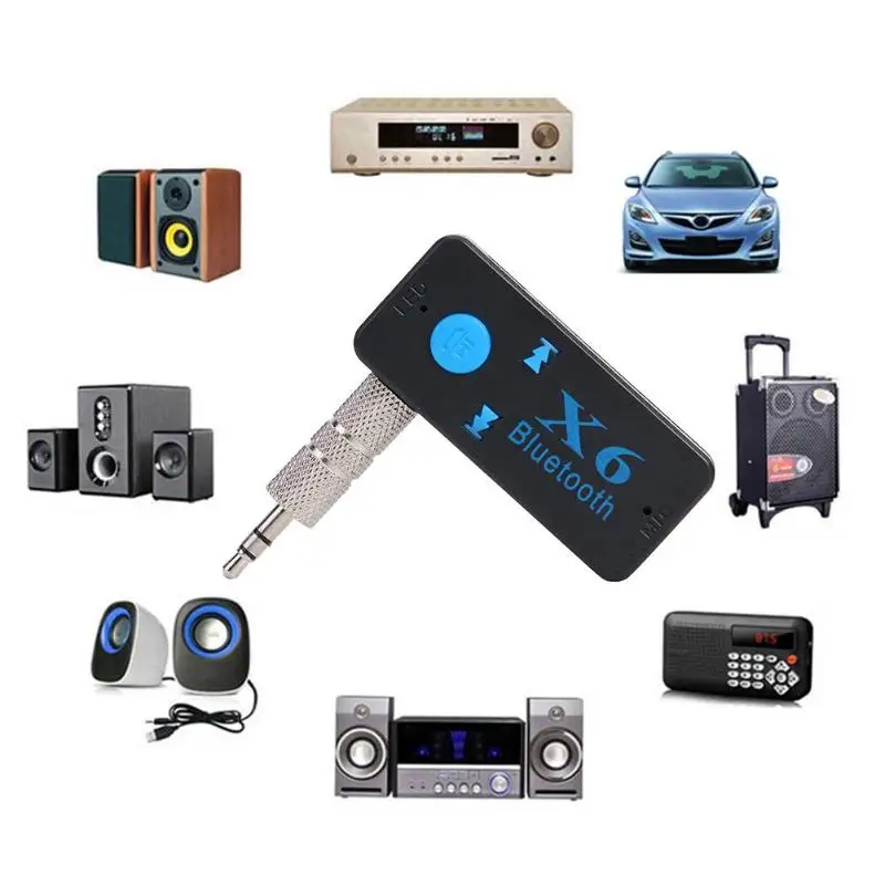 Лидер продаж bluetooth приемник Классический Нежный X6 3,5 мм AUX Беспроводной автомобиля bluetooth-аудиоресивер 4,2 адаптер Поддержка TF карты