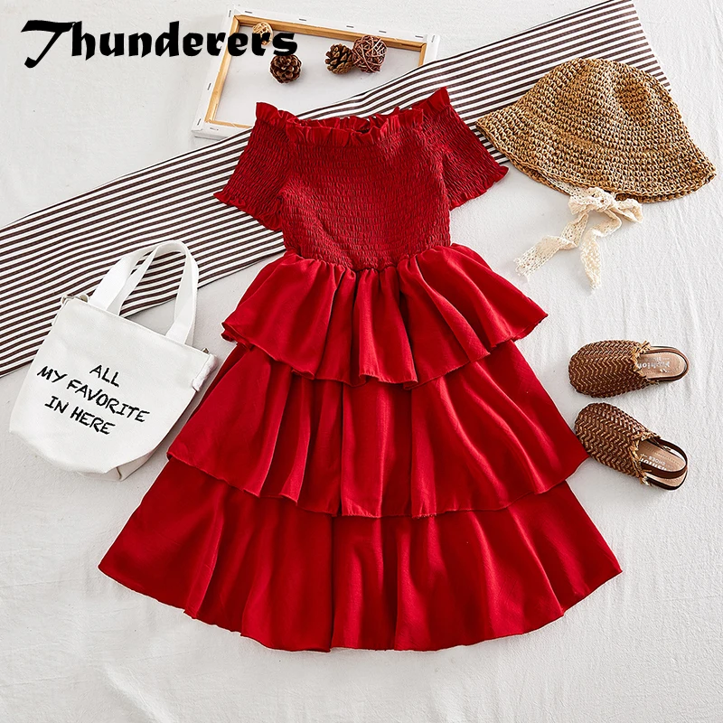 Thunderers/Новинка 2019 года Модное детское платье для девочек праздничные платья с