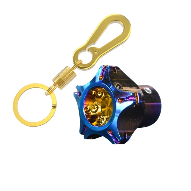 Universal Motorcycle Keychain Modified Key Cover CNC Key Bit Pentagonal Hexagon Key Head Cover Decorative Key Ring Car Accessory pentagon set 4