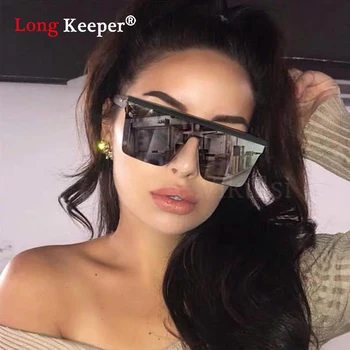 

New Oversized Sunglasses For Women 2020 Big Square Flat Top Sun Glasses Female Mirror Shades Eyewear Vintage Feminine Sunglasses