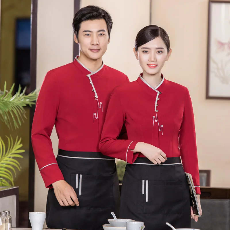 de camarero de restaurante para mujer, ropa de trabajo para Hotel, cafetería, camarera, uniforme de manga larga para Hotel, uniformes trabajo de limpieza|Chaquetas de chef| - AliExpress