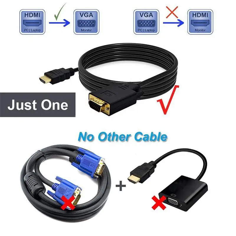 DishyKooker 1,8 м HDMI к VGA кабель Соединительная линия