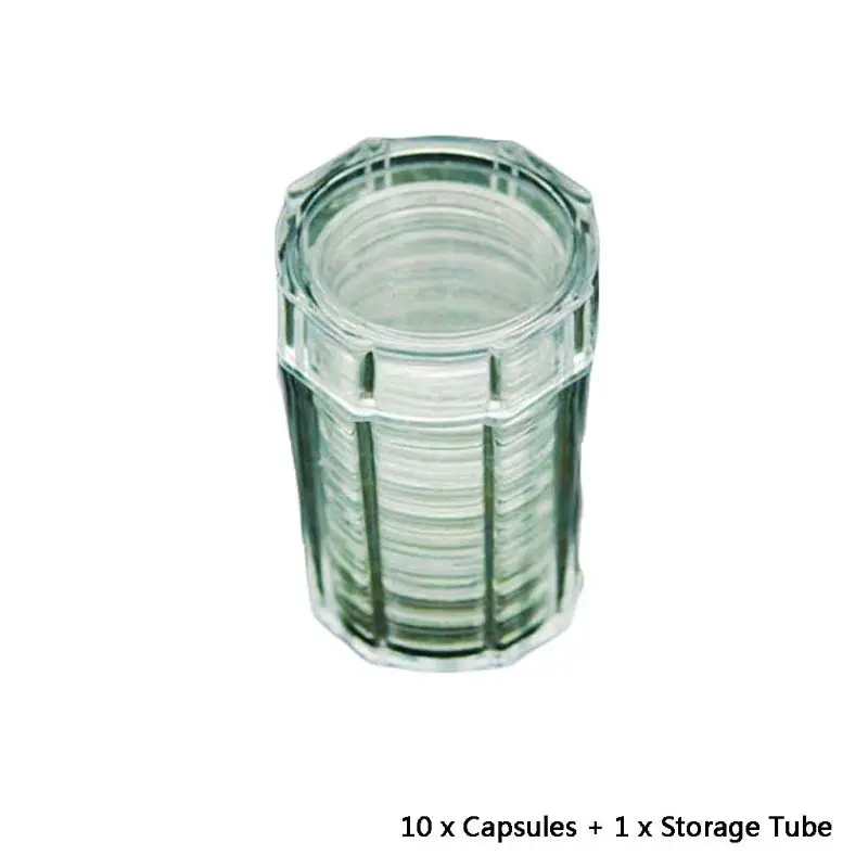 

Clear Coin Tube Holder Storage Collection Case Protector with 10 Pcs Direct Fit Airtight Coin Capsules Box for 30mm Half Dollar