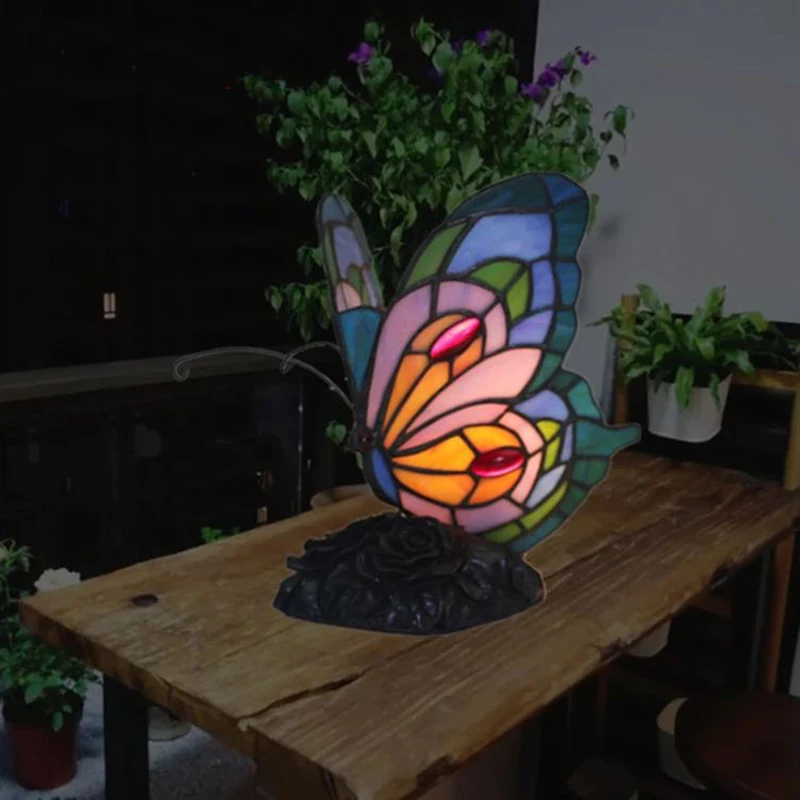 Tiffany Table Lamp Butterfly Decorative Light E14 110V 220V Lamps | Лампы и освещение