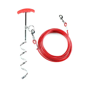 

Dog Tie Out Cable New Steel Wire Pet Leashes For Two Dogs Anti-Bite Tie Out Cable Outdoor Lead Belt Dog Double Leash Hot Sale