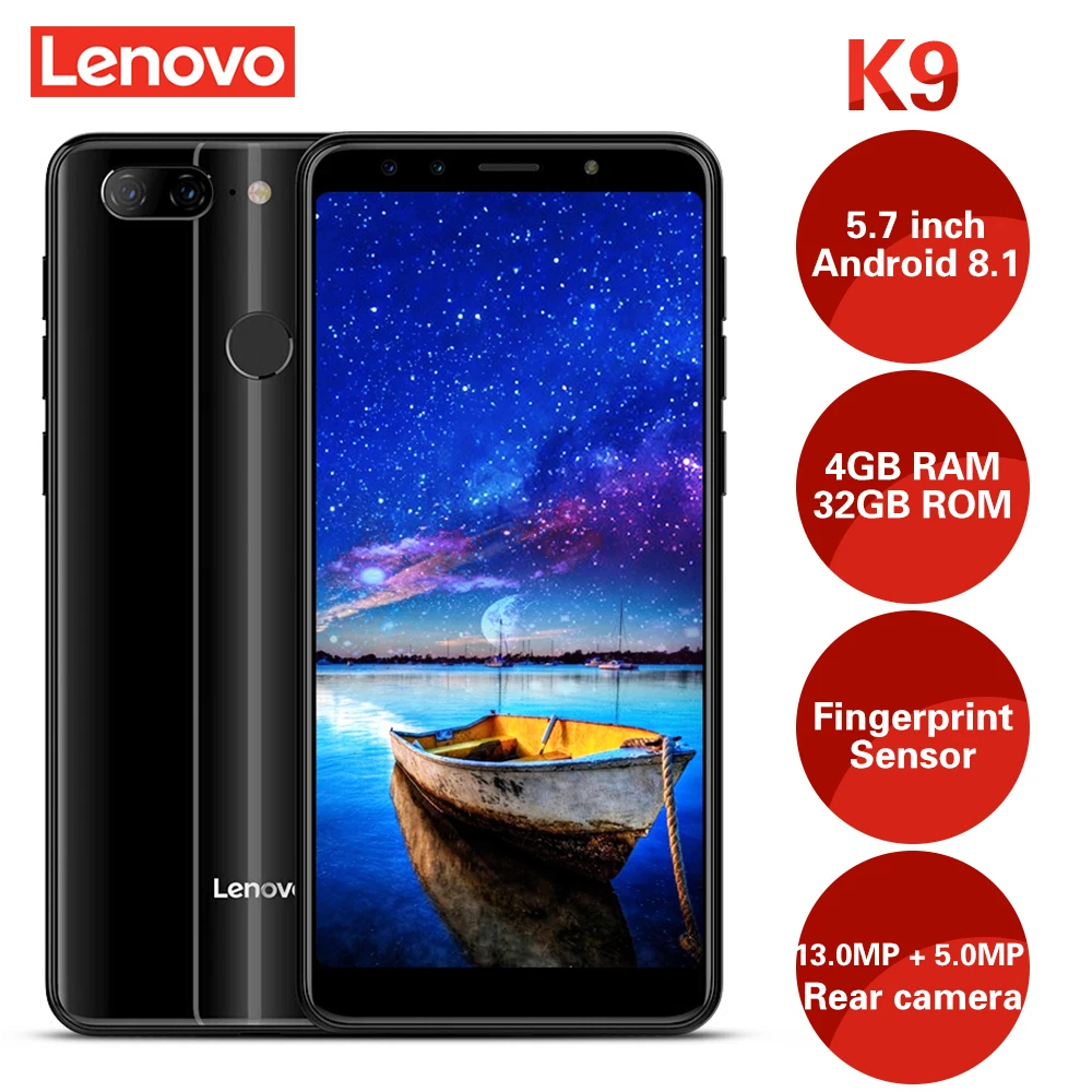Смартфон lenovo K9 4G 5 7 дюймов Android 8 1 MTK6762 четыре ядра 2 0 ГГц 4 Гб ОЗУ 32 ПЗУ