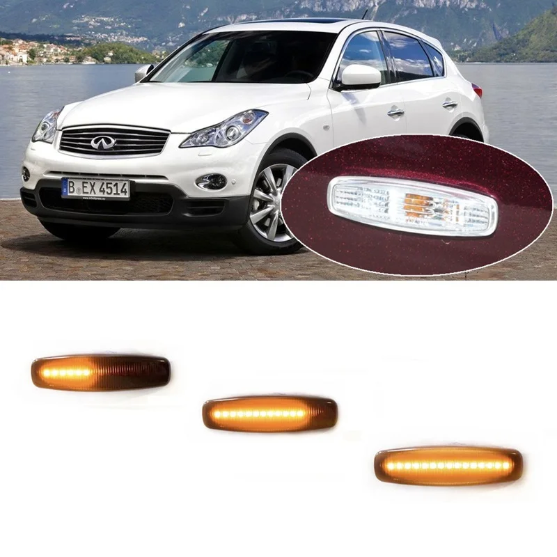 

Fit for Infiniti G25 G35 V36 G37 JX35 L50 Q40 Q60 V36 Q70 Lamp Dynamic LED Indicator Side Marker Signal Light Accessories