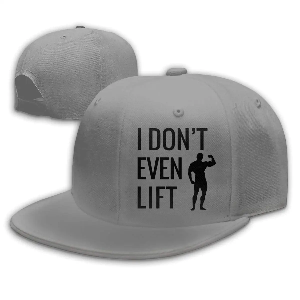 L даже не поднимайте Мужская бейсболка с плоским козырьком Регулируемая Серая бейсболка