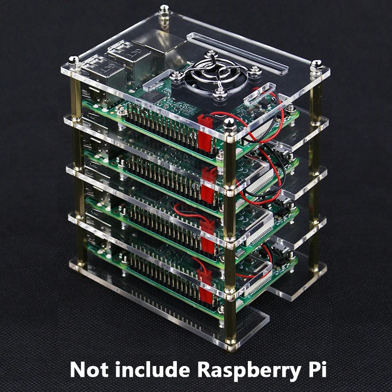 Raspberry Pi 4 акриловый чехол Raspberry Pi 3B многослойный Чехол прозрачный корпус для Raspberry Pi 4 3 Модель B 3B Plus