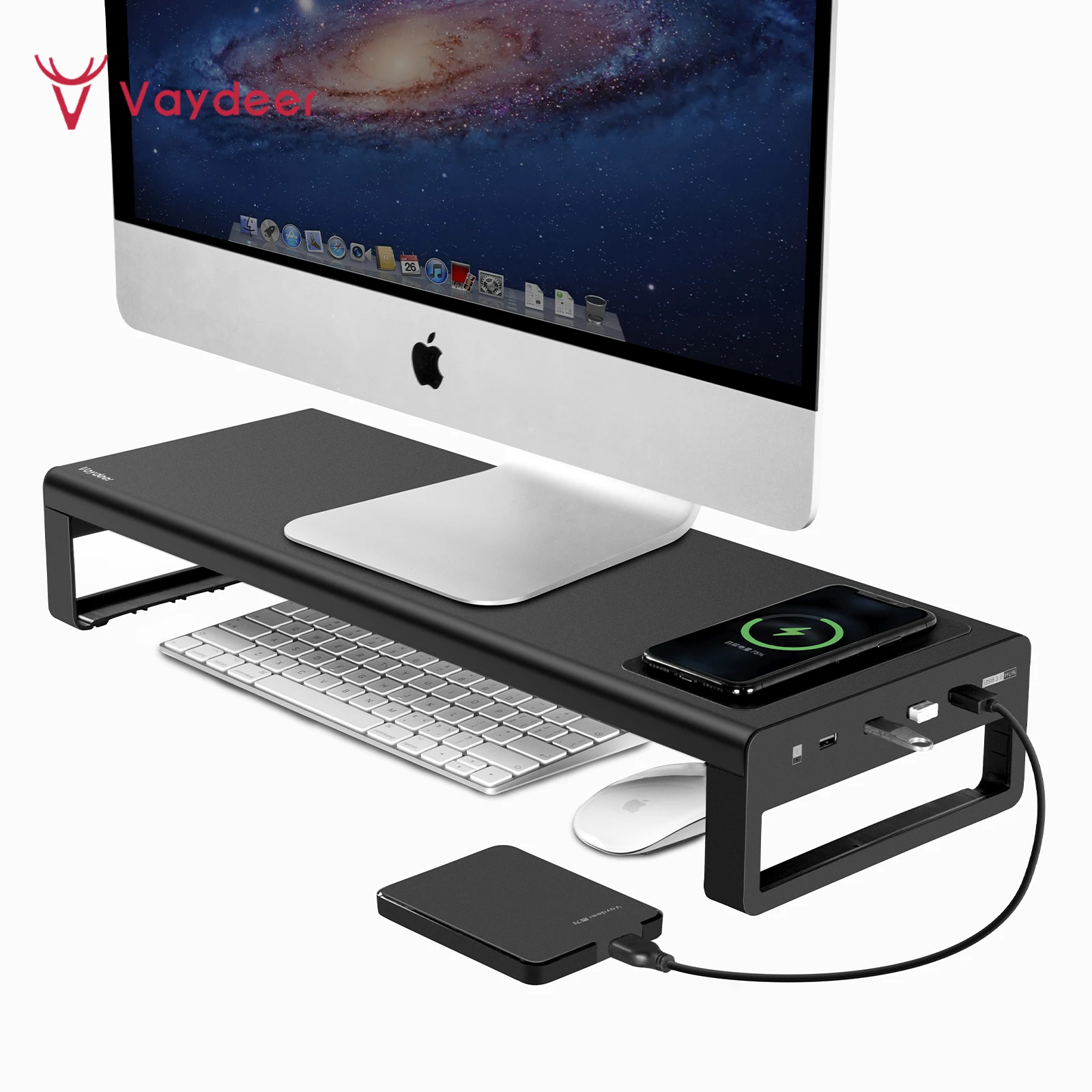 USB3-0-Wireless-Charging-Aluminum-Monitor-Stand-Riser-Support-Transfer ...