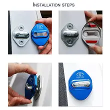 4 X Серебряная нержавеющая сталь отделка дверного замка автомобиля крышка для Corolla SU