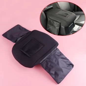 

DWCX Black Car Center Console Armrest Lid Cushion Cover w/ 2 Stroage Bag Pocket fit for Toyota 4Runner 2017 2018 2019 2020