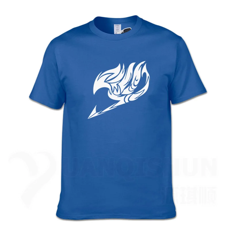 Blue 1 Boutique T-shirt Summer New Printed Fairy Tail T Shirts Men Anime T Shirts Short Sleeve O-neck Fashion T-shirt Cartoon Tops Tee - Color: Blue 1