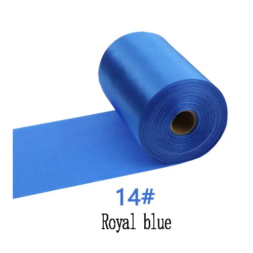 25Meters/Roll 8cm/10cm/15cm Silk Satin Ribbons DIY Wedding Chair Sashes Christmas Gift Wrapping Decoration Silk Ribbons Ruban 14-Royal blue