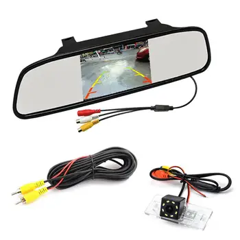 

Car 4.3 inch TFT in-Mirror Monitor and LED Adjustable Angle Rear View Camera for Audi A1 A3 Q3 A4 A4L S4 RS4 A5 S5 RS5 Q5 A6 A6L
