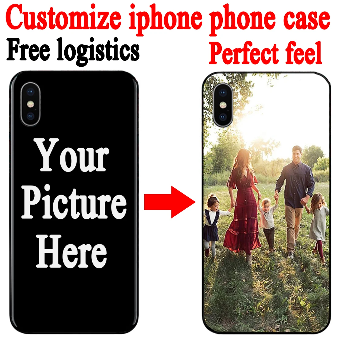 

Custom Personalized Add Your Own Image Phone Case Black Sotf TPU Cover Case for iPhone 11 Pro Max 6 7 8plus 5S X XS XR XSMax