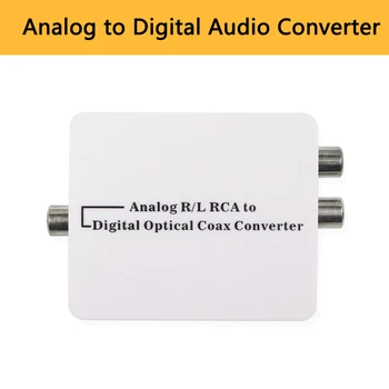 

Analog to Digital Audio Decoder Converter RCA L/R with 3.5mm jack in Optical Toslink SPDIF Coaxial out Adapter