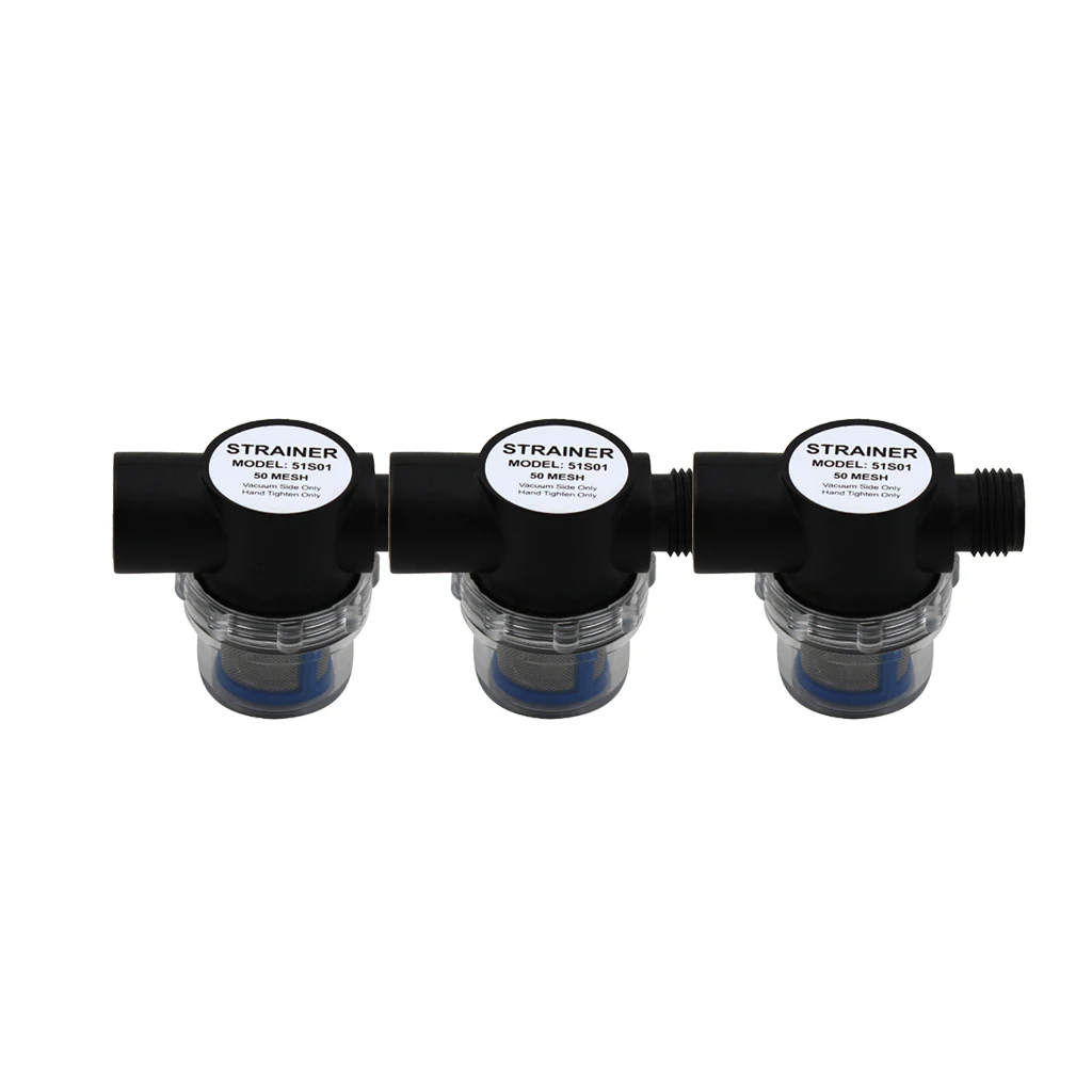

MagiDeal 3x 1/2"-14 FNPT Inline Strainer for 44/51/54 Series Diaphragm Pumps