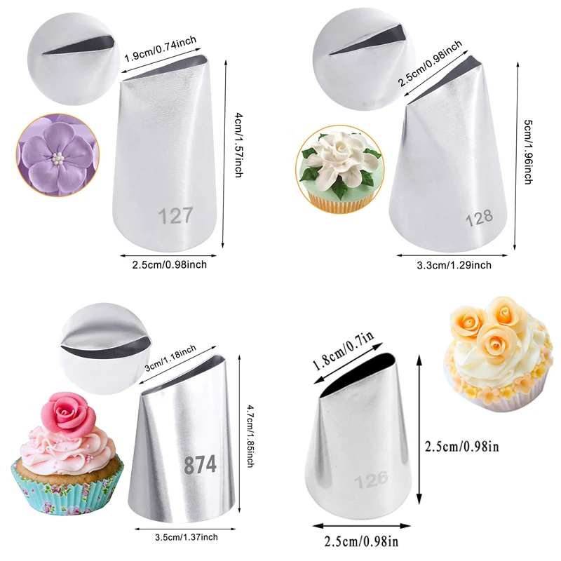 Rose Pastry Nozzles Cake Decorating Tools Flower Icing Piping Nozzle Cream Cupcake Tips Baking Accessories 20pcs/set cake decorating tip set cake icing nozzles baking nozzle set cake decorating nozzle set baking supplies