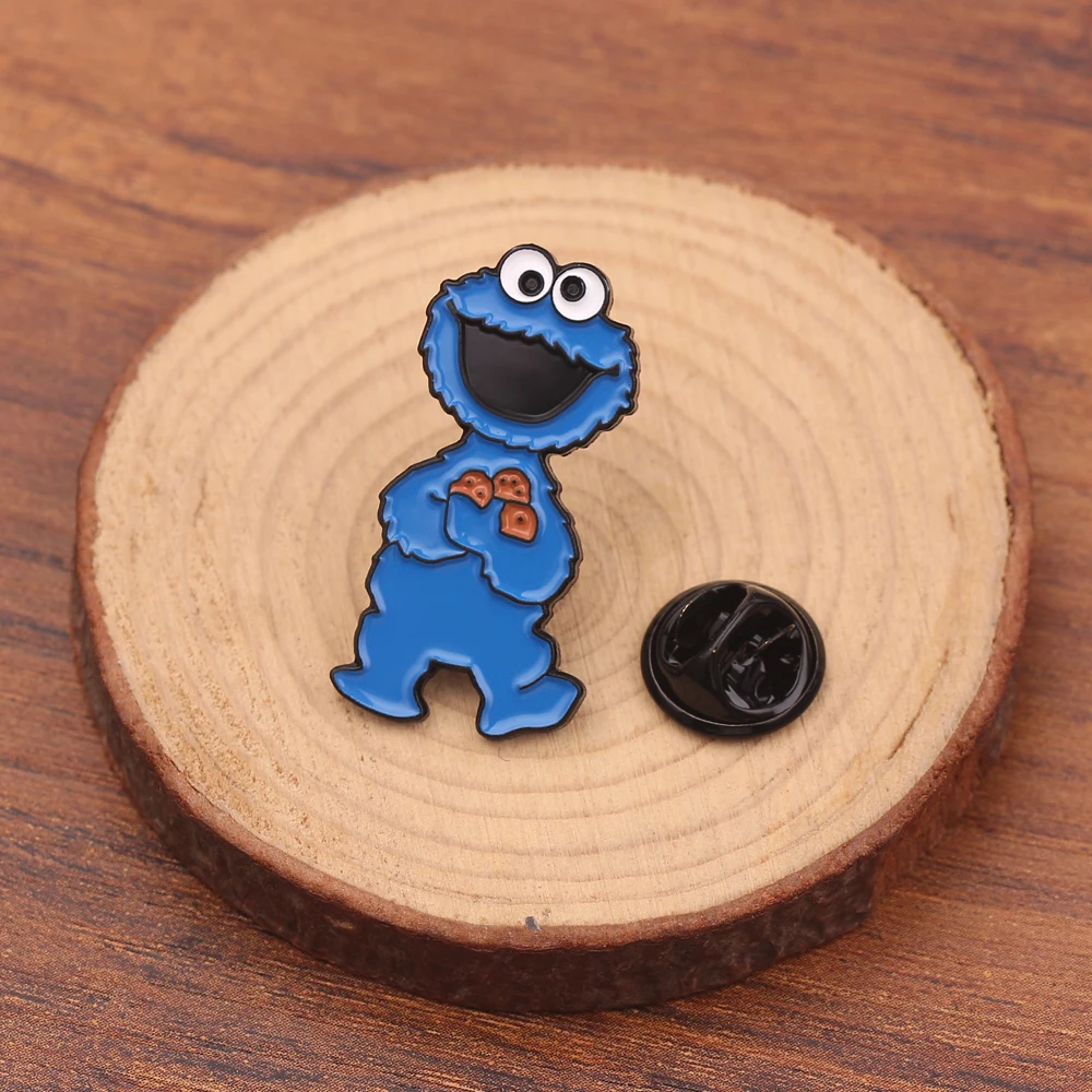 Улица Сезам, значок Elmo, печенья, монстр, металл, аниме Мультяшные броши, лацкан, булавка, эмаль, брошь, аксессуары для косплея, подарки