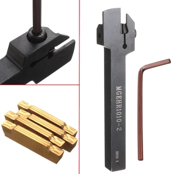 

Hot MGEHR1010-2 10mm Lathe Turning Tool Holder + 4Pcs MGMN200 Grooving Cut-off Inserts + Wrench