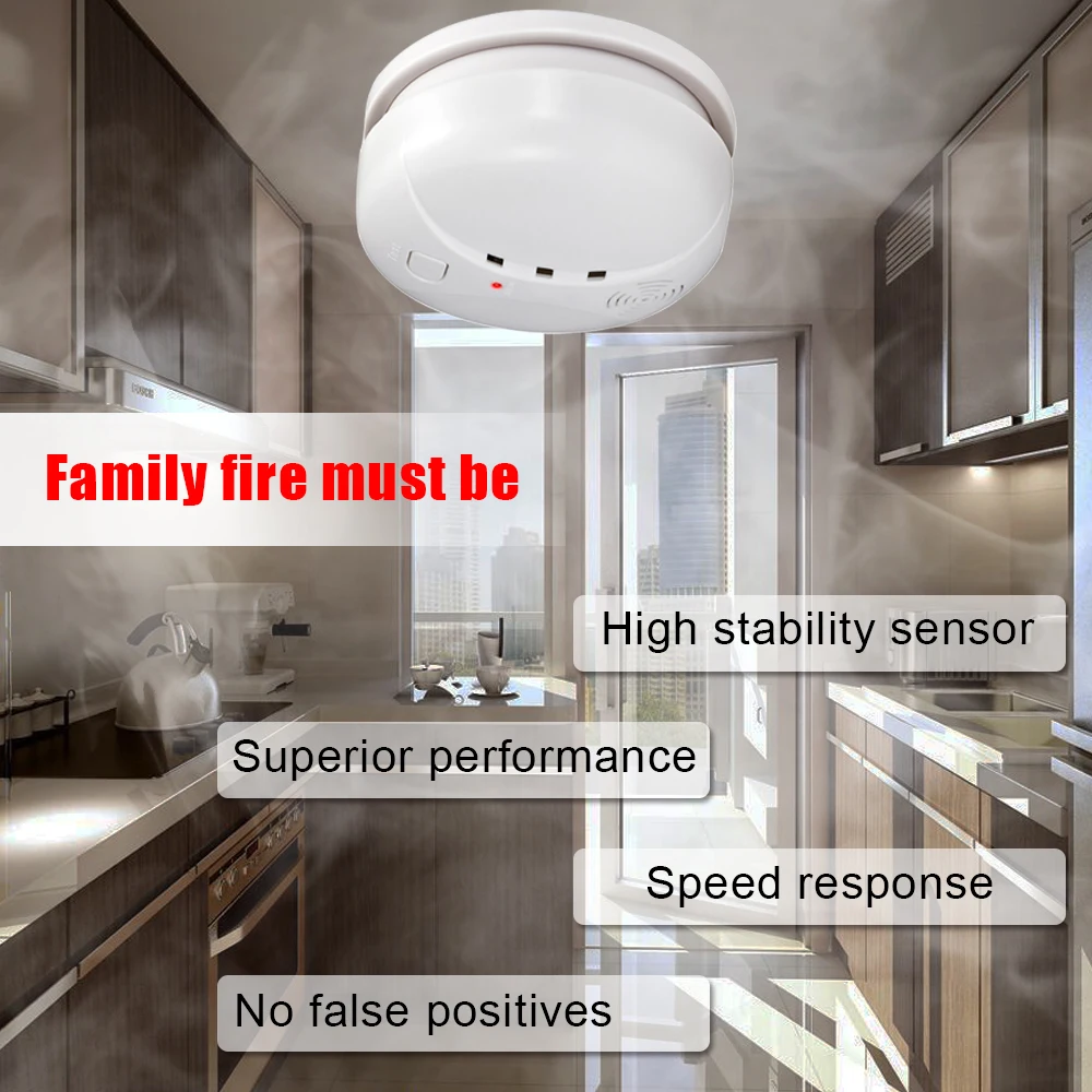 Домашняя безопасность беспроводная сигнализация детектор дыма домашняя система охранной сигнализации датчик высокого качества независимая сигнализация детектор дыма