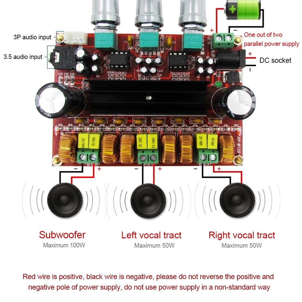 50 Вт + 100 2 1 канальный цифровой аудио усилитель мощности AMP DC12V 24V|Многоканальные