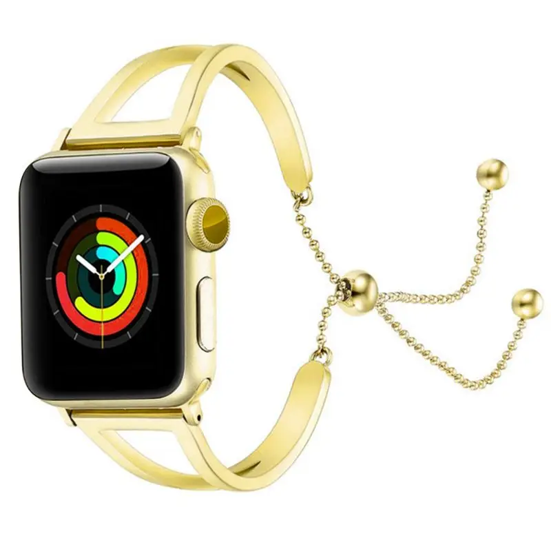 Золотой Женский ремешок для часов Apple Watch Band 38 мм 42 мм 40 мм 44 мм, браслет из нержавеющей стали для ремешок для часов аpple iWatch Series 4 3 2 1 - Цвет: Золотой