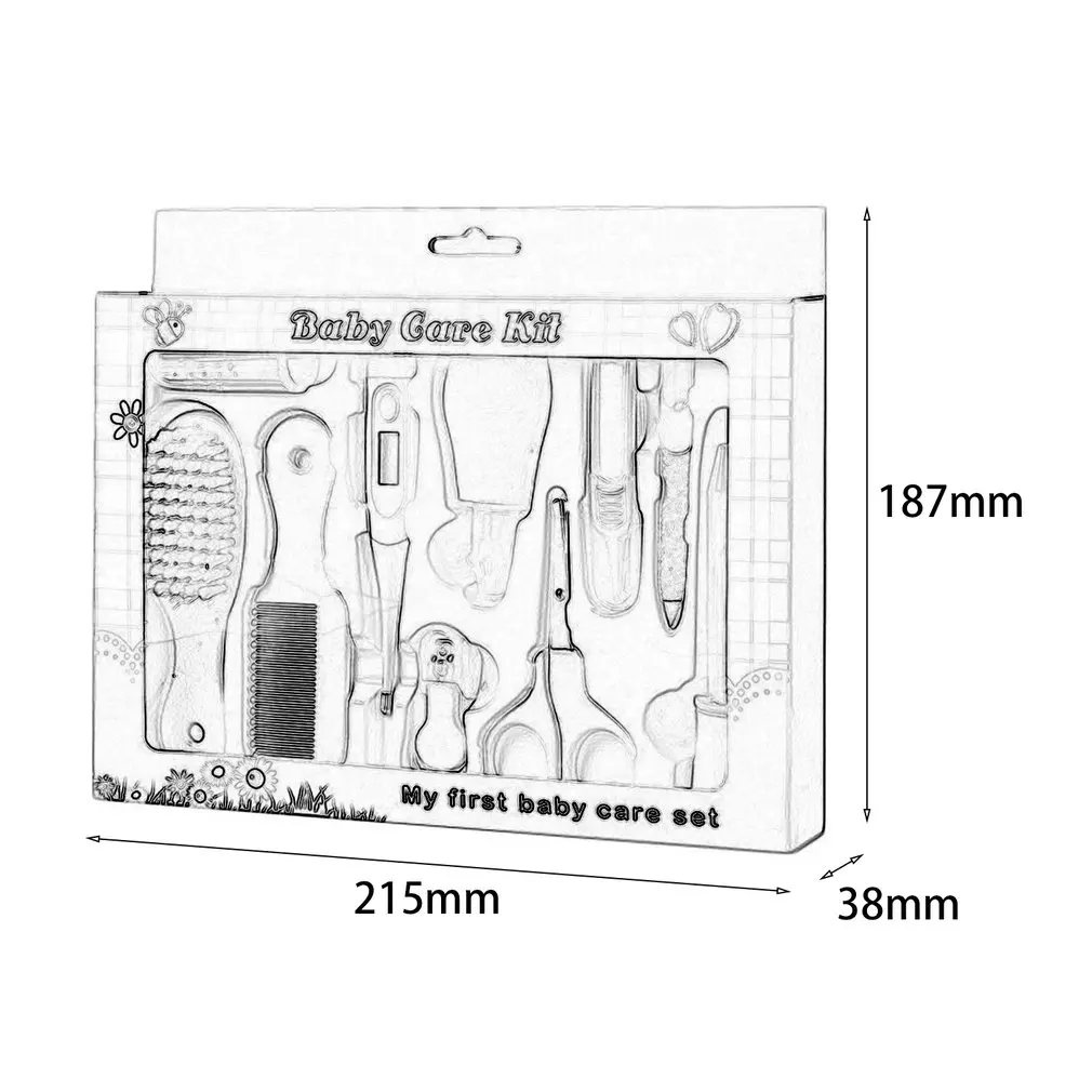 8 шт. набор для ухода за ребенком, детский гребень, термометр, медицинский питатель, носовой аспиратор, набор ножниц для ногтей для младенцев, безопасная форма для ухода