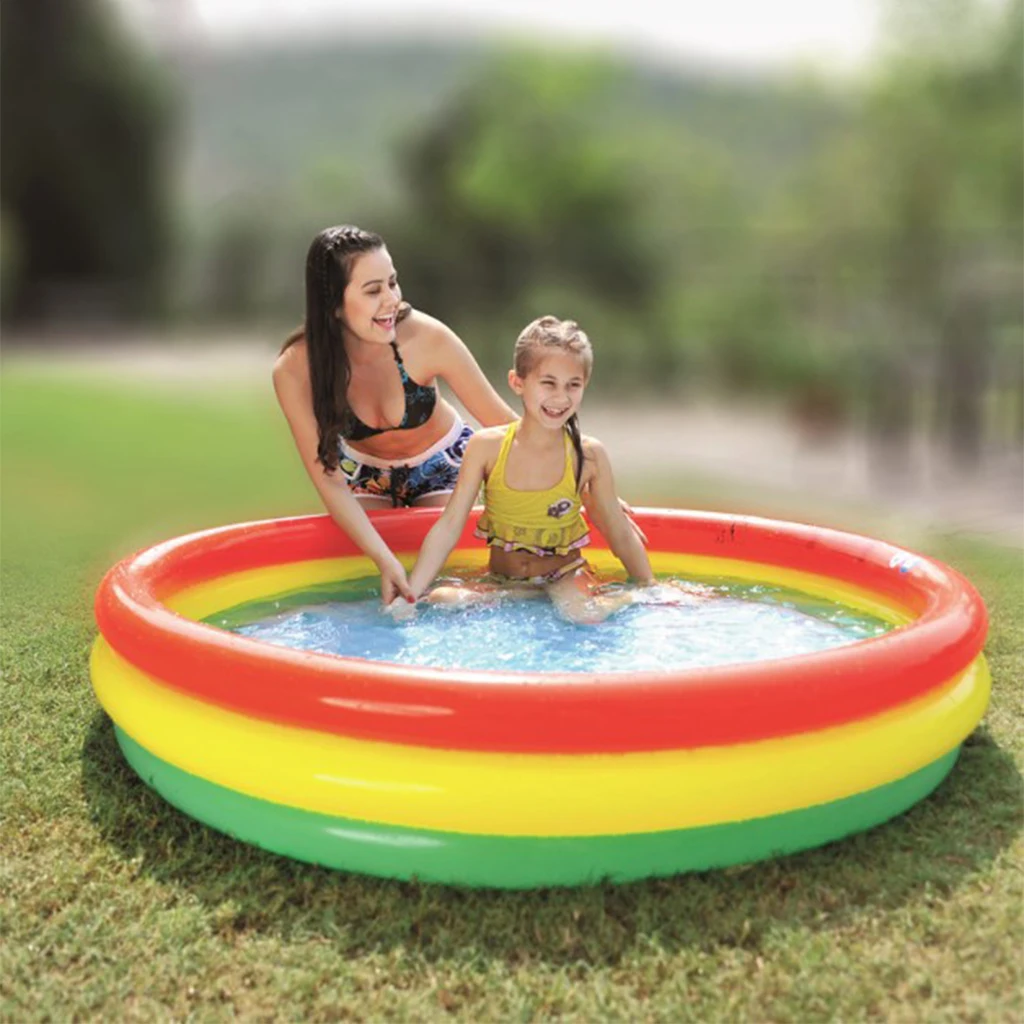 Children Paddling Pool Garden Outdoor Yard Water Fun Inflatables Swimming Tub