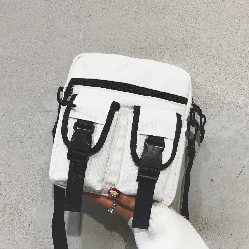 

Ougger Small Crossbody Bags for Women Shoulder Bags Summer White Canvas Popular Latest Model Flap Bag with Zipper for Motion