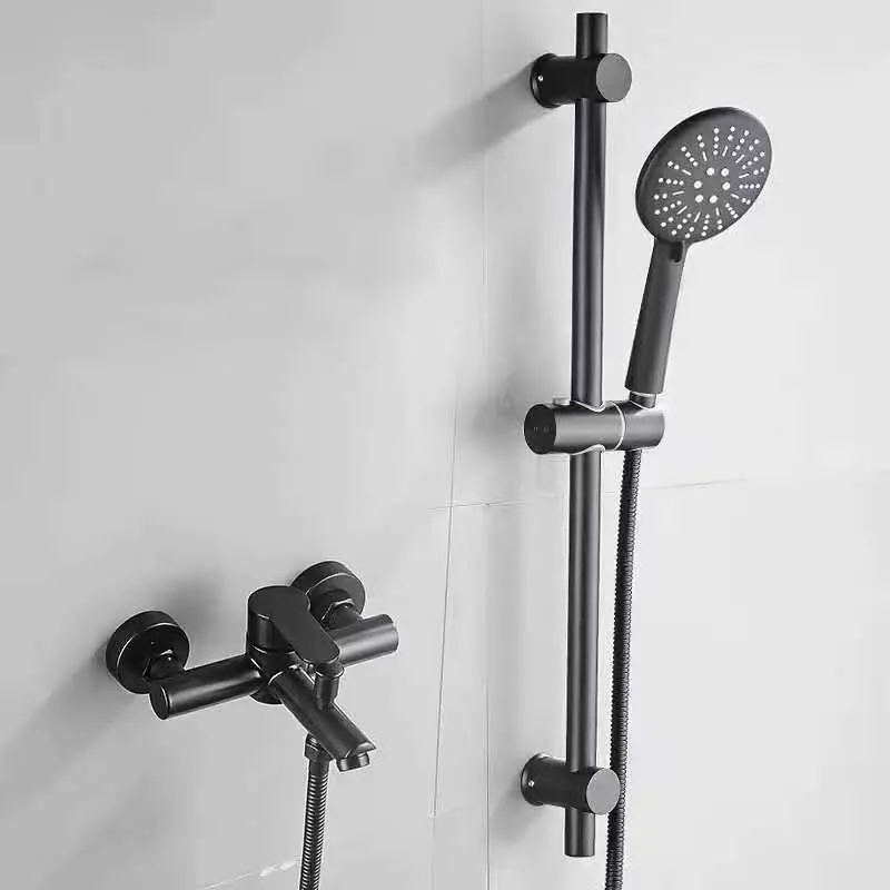 304 Stainless Steel Bathroom Shower Faucets Triple Bathtub Faucet Hot and Cold Water Mixer Valve Nozzle Tap Wall Mounted bathroom faucet bathroom shower faucet set