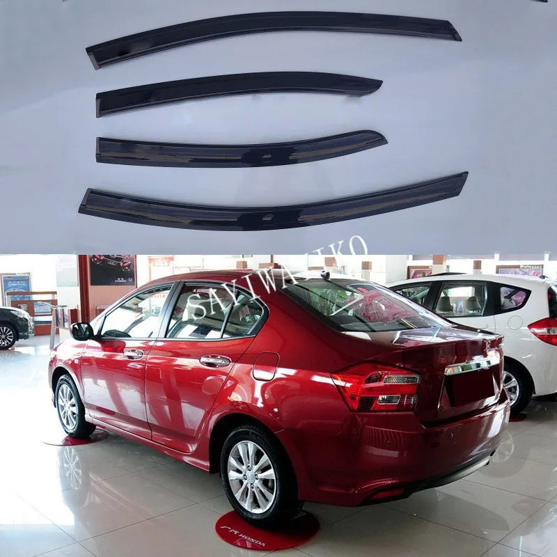4 шт. наклейки для Honda City 2014 Аксессуары стайлинга автомобилей ABS окна Защита от