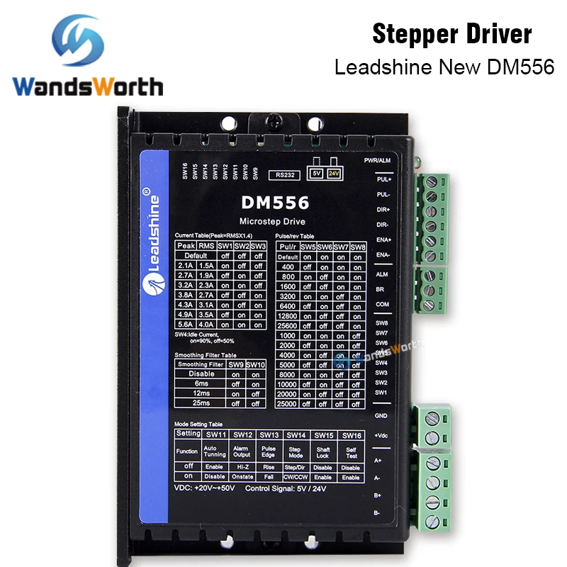 Wandsworth Newest Leadshine 2 Phase Stepper Driver DM556 20-50VAC 0.5-5.6A