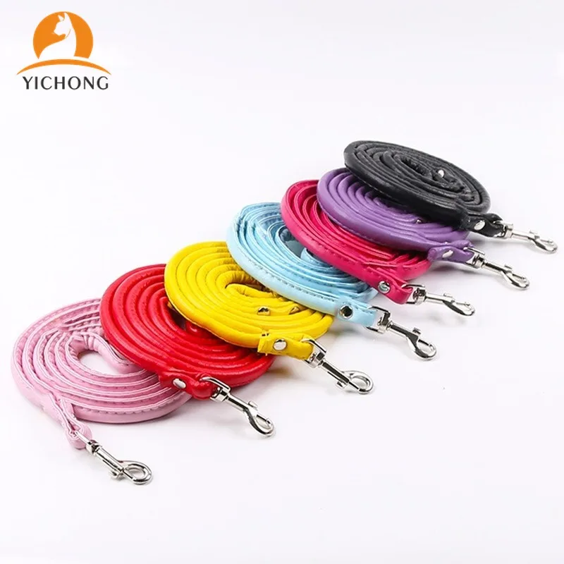 YICHONG Soft Leather Puppy Dog Leash for Walking and Training 120*1.0cm PU Small Cat YC072 | Дом и сад