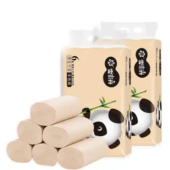 

6 Rolls/Lift Natural Bamboo Pulp Roll Paper Can Be Wet Water Without Paper Scraps Paper Towal Home Clean Supplies, #